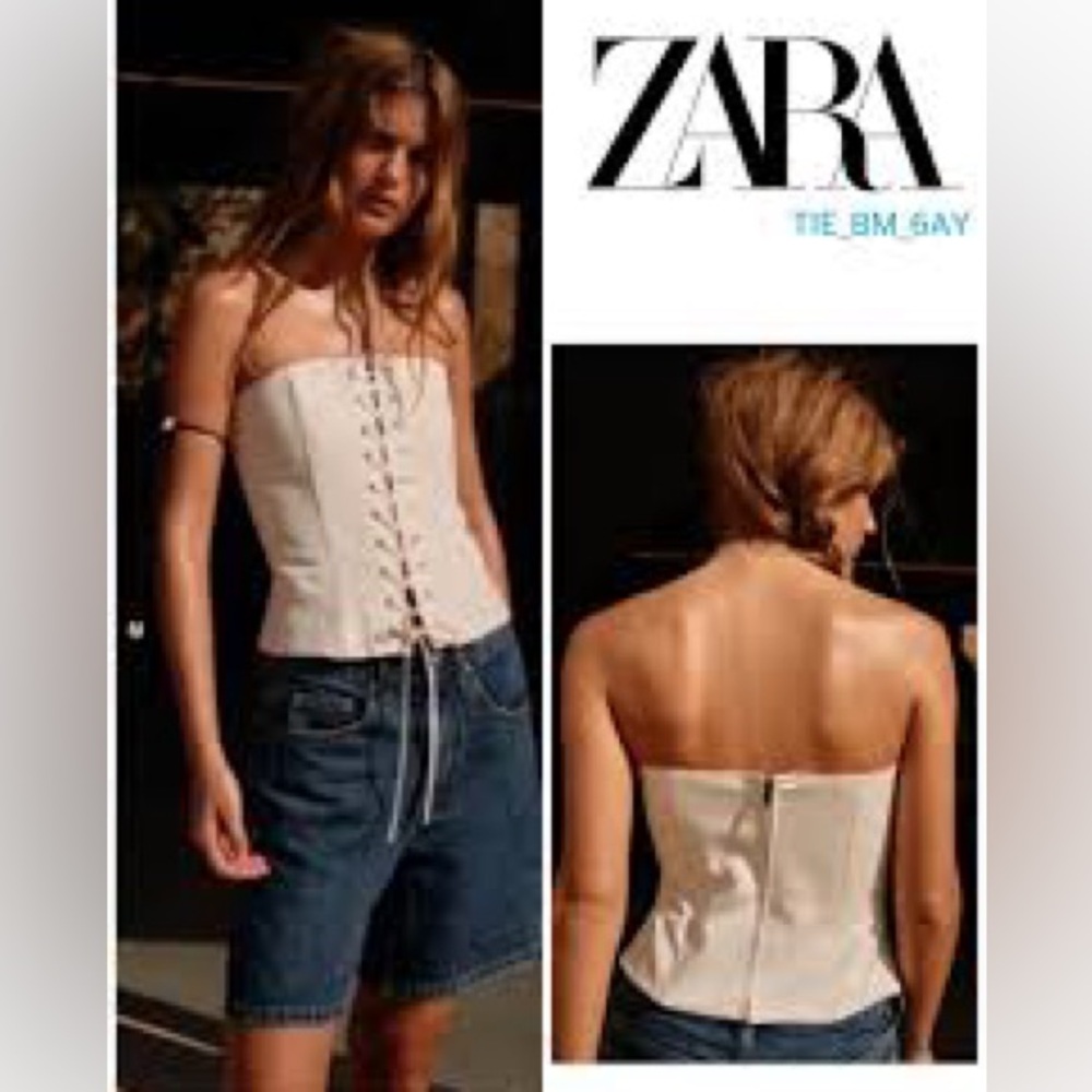 Zara trench gabardine corset top - Picture 5 of 16
